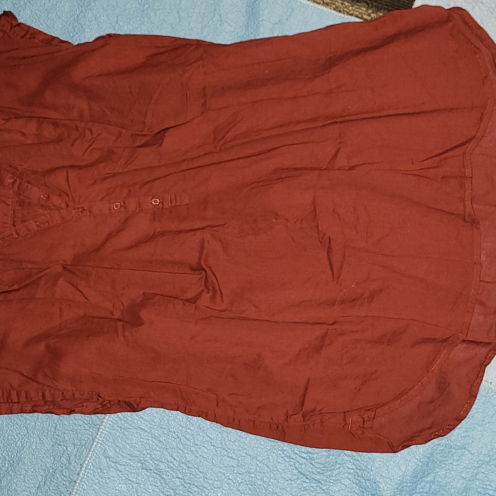 Rust Red Button-Up Shirt
